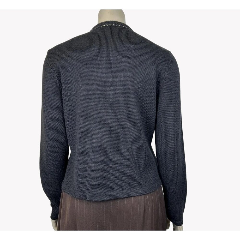 Vintage Susan Bristol Cardigan Size M Velvet Embroidery Beaded Tassel Floral - Picture 7 of 7